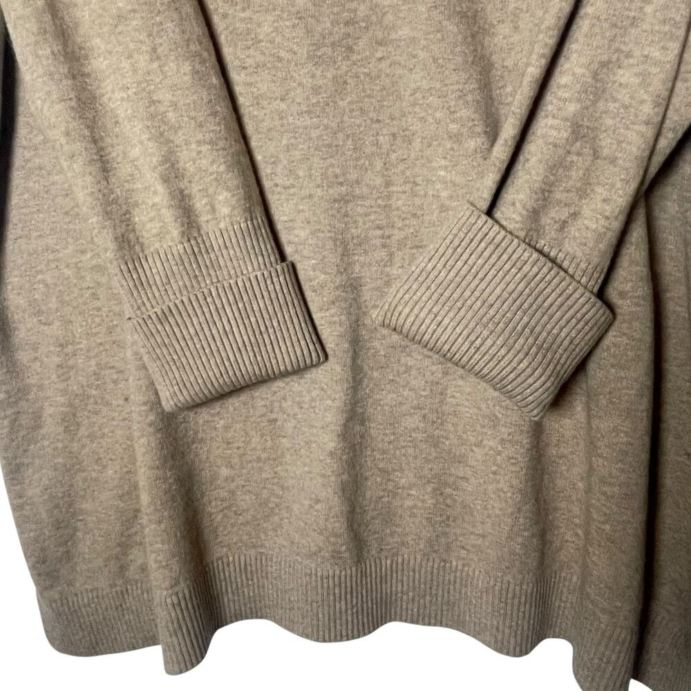 J.Jill V Neck Tunic Sweater Cotton Blend Camel Size 2X Capsule Wardrobe Neutral - Picture 6 of 10
